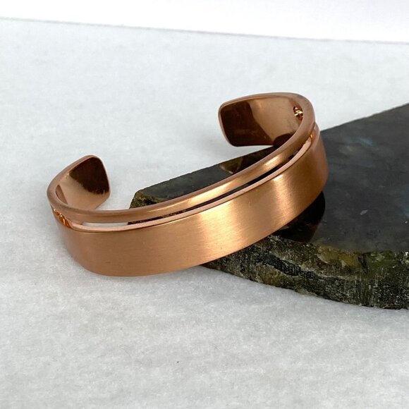 Chloe + Isabel Jen Atkin Collab Brushed Finish Copper Cuff Bracelet 6.5" - Picture 3 of 16